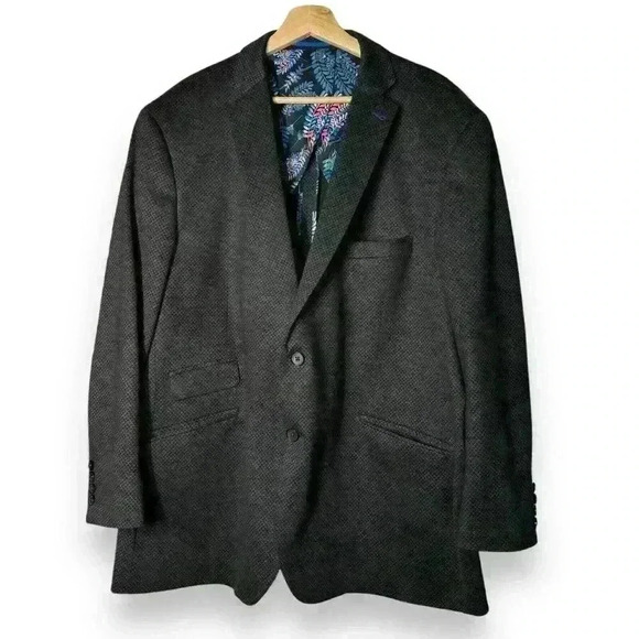 JERMYN & BOND Men’s Sport Coat Blazer Big&Tall 52 R Floral Modern Fit Woven $300 - Picture 2 of 16